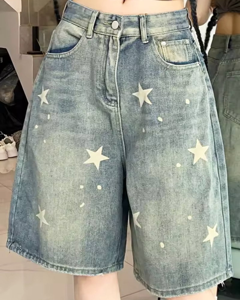 Jeans Shorts mit Sternen​