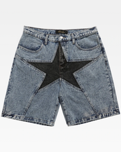 Denim shorts star