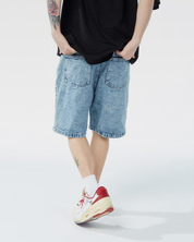 Denim shorts star