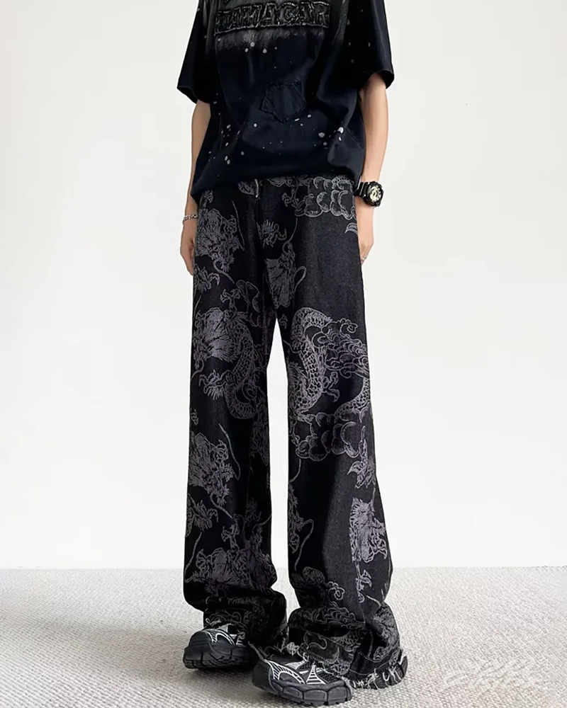 Dragon Print Jeans