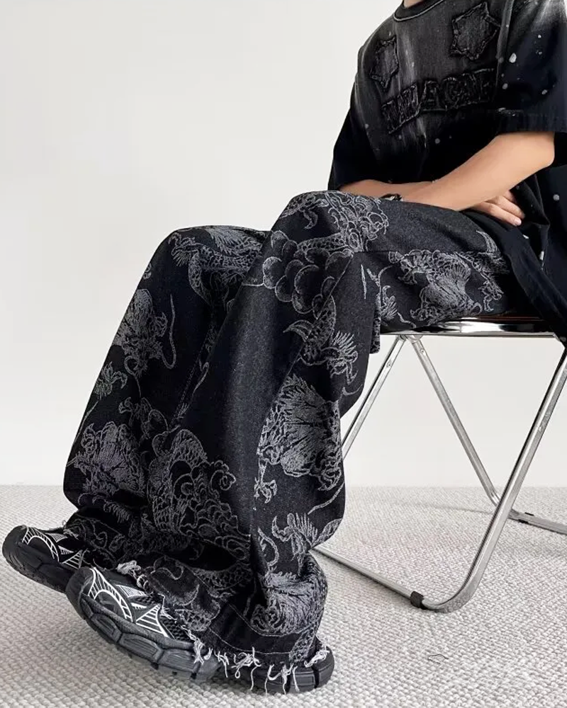 Dragon Print Jeans