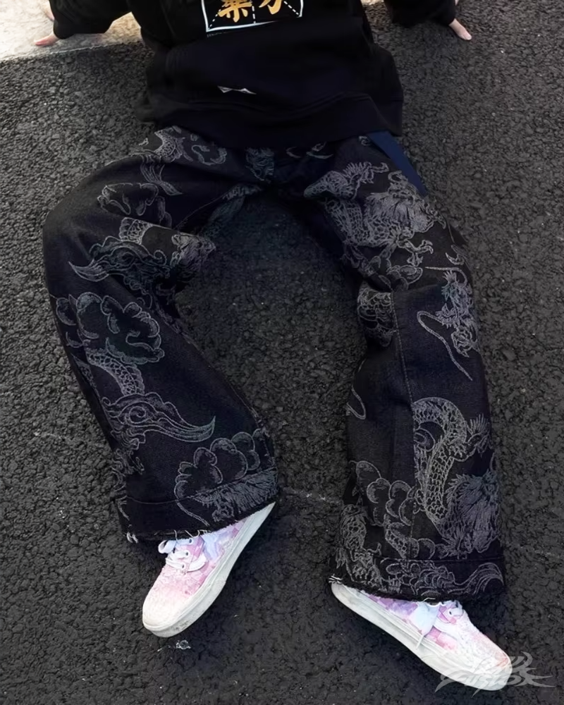 Dragon Print Jeans