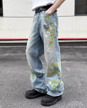 Floral Embroidered Jeans