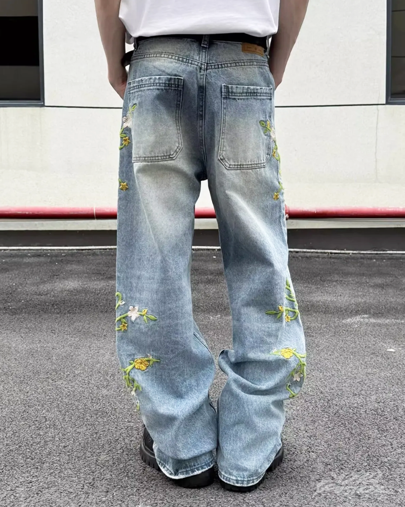 Floral Embroidered Jeans