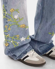 Floral Embroidered Jeans
