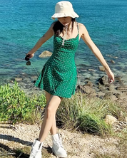 Green Polka Dot Slip Dress