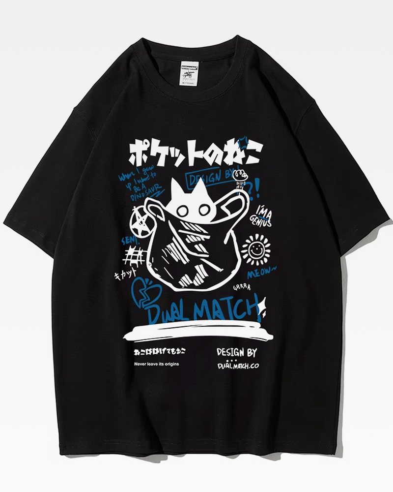 Japanese Cat T Shirt | Y2K Fusion Japanese Cat T Shirt | Y2K Fusion