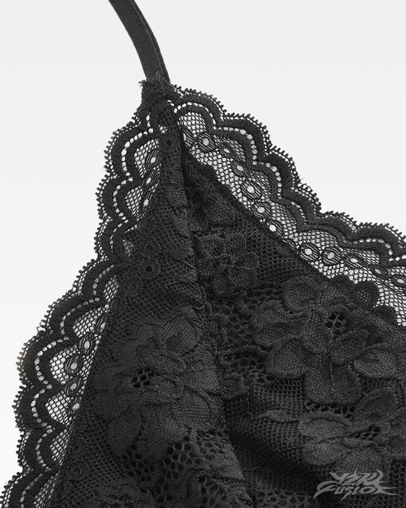 Lace Ruched Halter Top