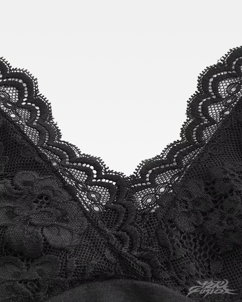 Lace Ruched Halter Top