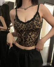 Leopard Cami Top Lace
