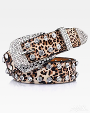 Ceinture léopard strass