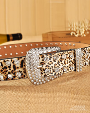 Ceinture léopard strass