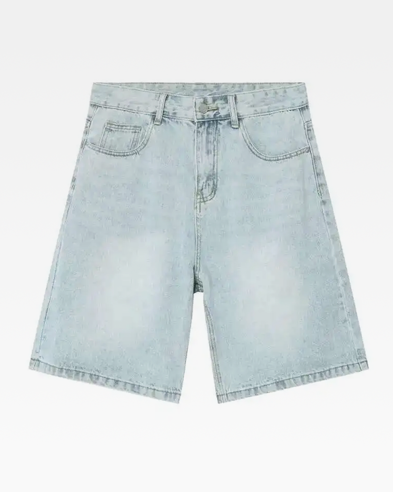 Short en jean bleu clair homme