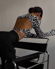 Long Sleeve Zebra Top