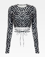 Long Sleeve Zebra Top