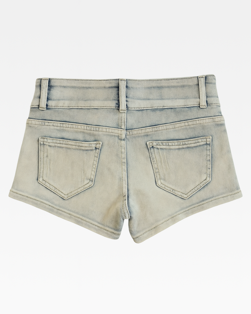 Short jean taille basse femme