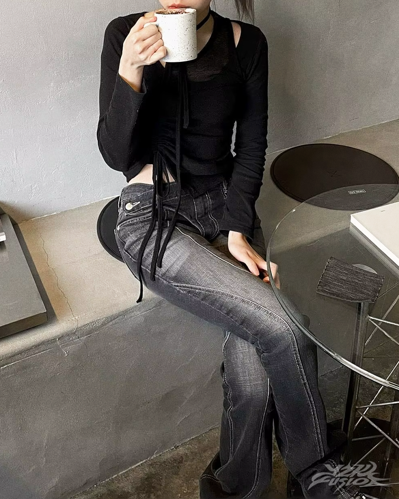 Low Rise Flare Jeans Y2K