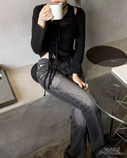 Low Rise Flare Jeans Y2K