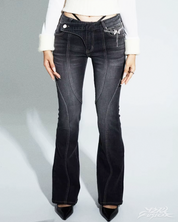 Low Rise Flare Jeans Y2K