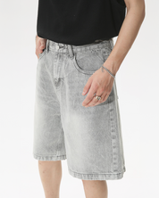 Short en jean gris homme