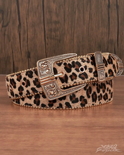 Mens Leopard Print Belt