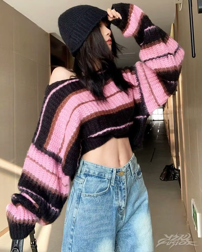 Pink And Black Sweater