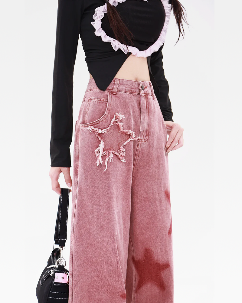 Pink Jeans Baggy