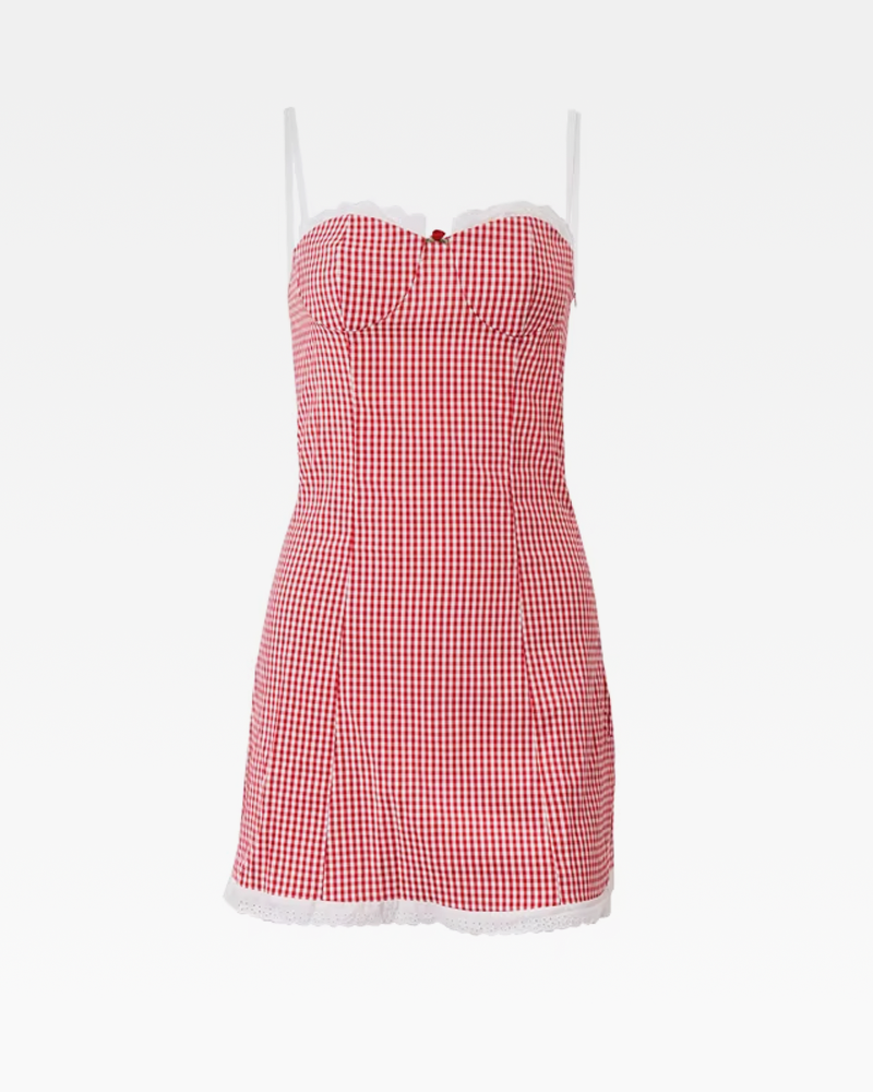 Red Gingham Mini Dress