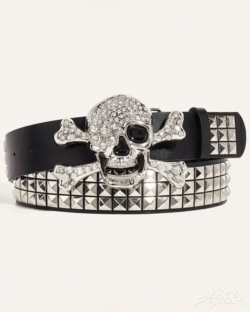 Rhinestone Skull Belt