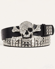 Rhinestone Skull Belt