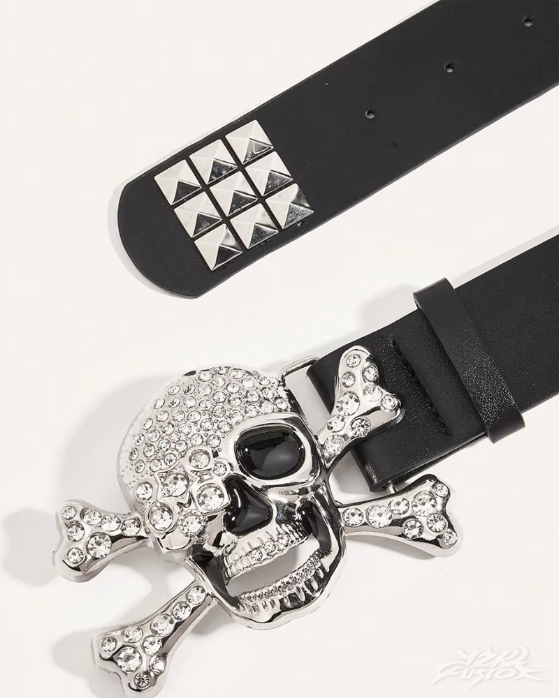 Rhinestone Skull Belt