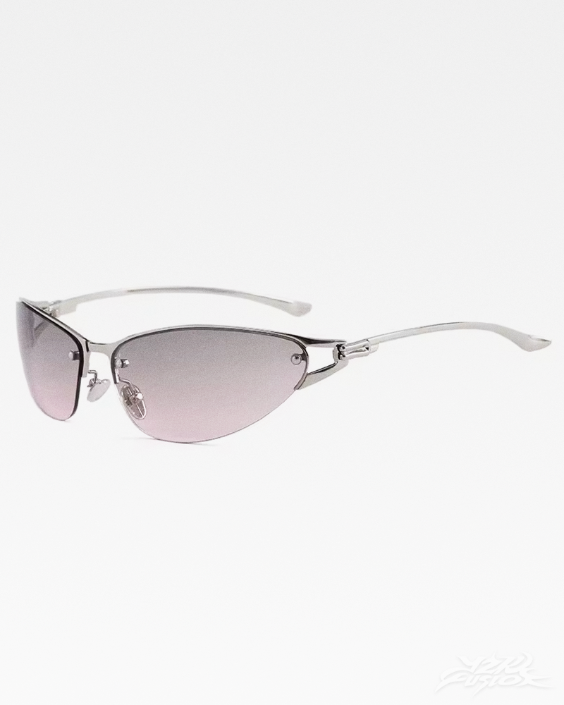 Lunettes de soleil ovales sans monture