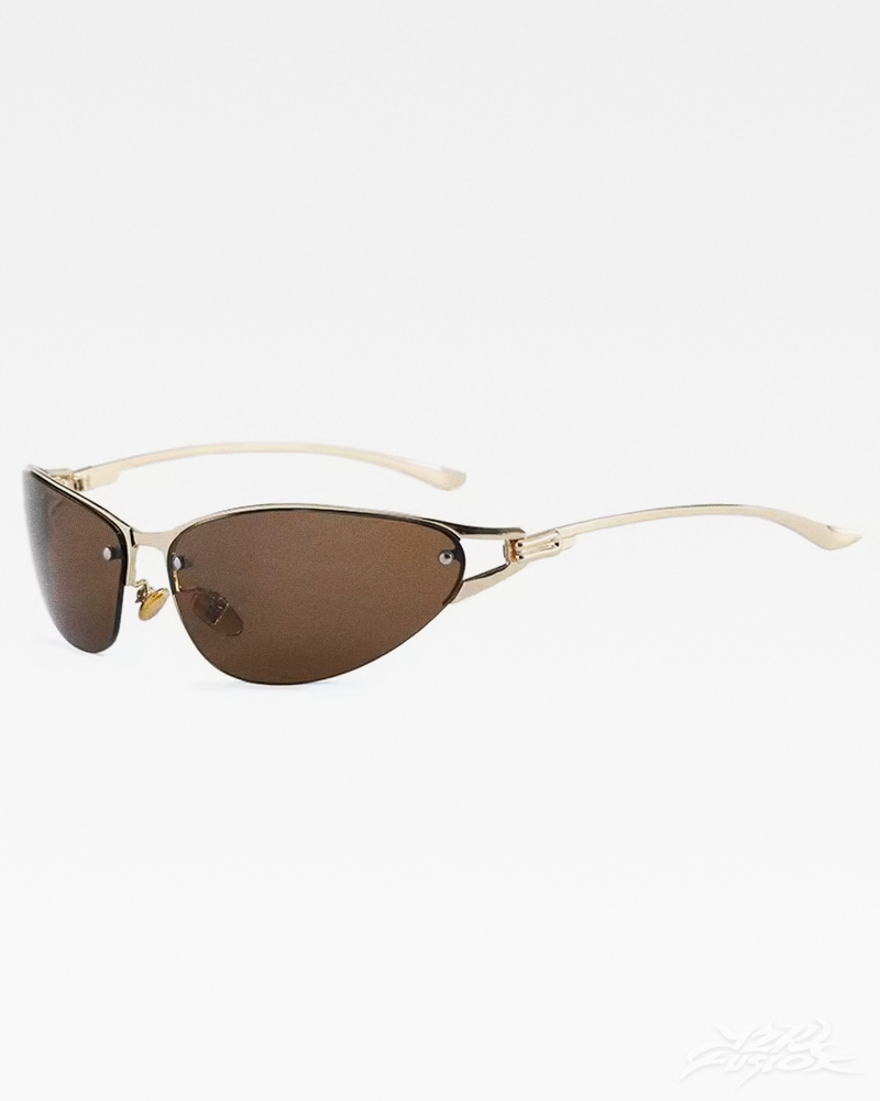 Lunettes de soleil ovales sans monture