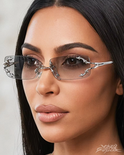 Rimless Rectangle Sunglasses Y2K