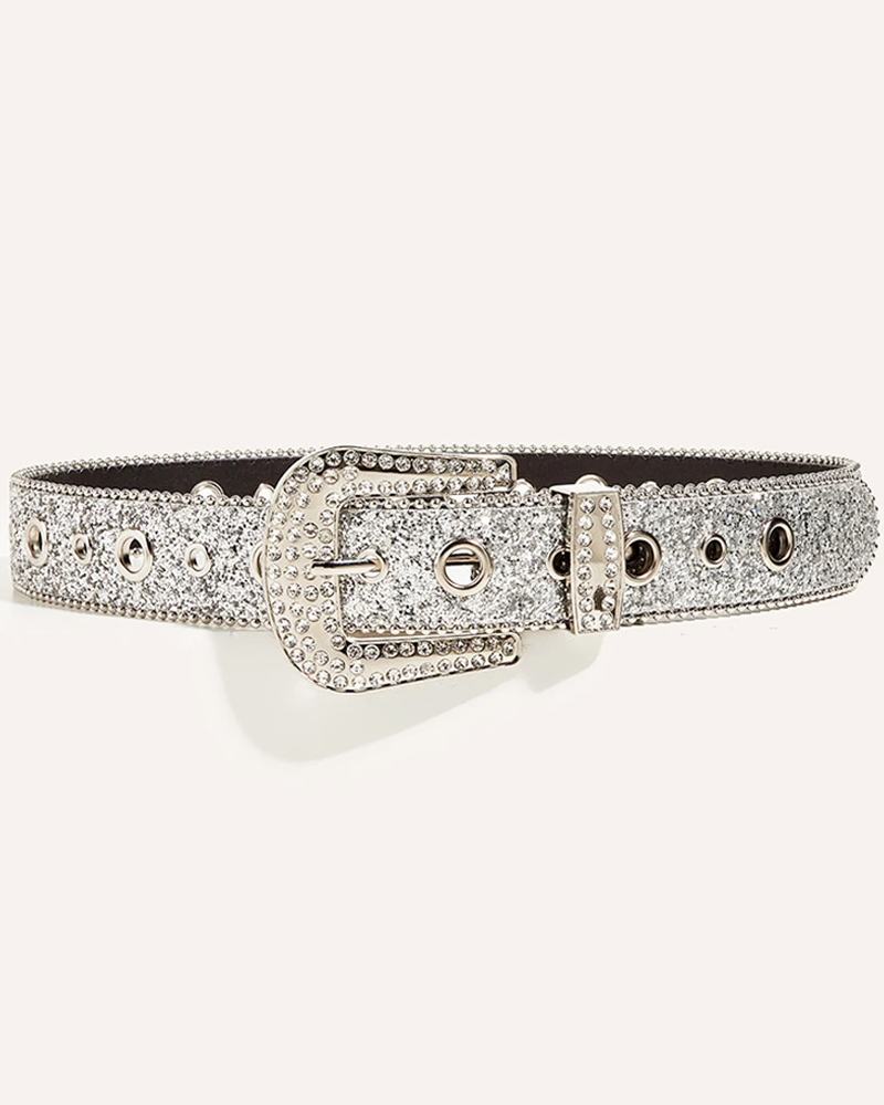 Silber Glitzer Gürtel​