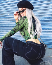 Top imprimé serpent