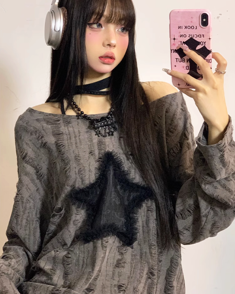 Pull grunge femme