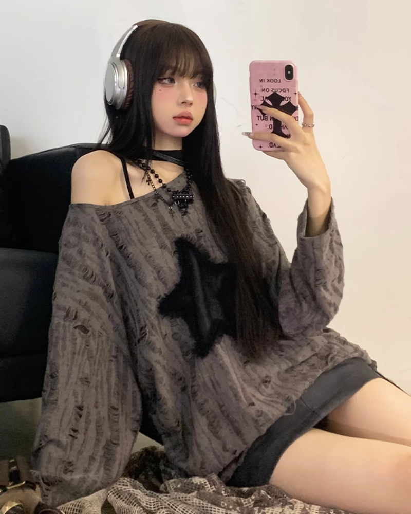Pull grunge femme