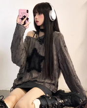 Pull grunge femme