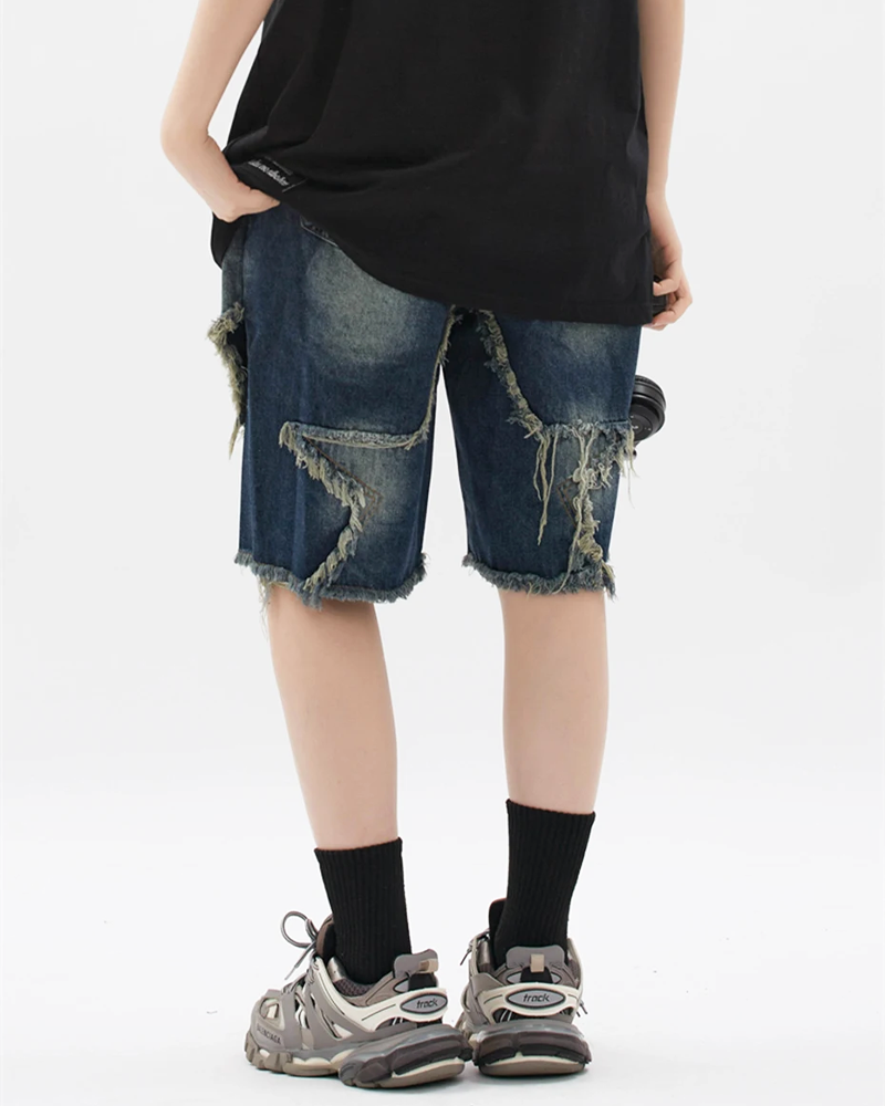 Spodenki jeansowe z gwiazdkami