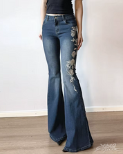 Women's Floral Embroidered Jeans