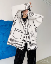 Womens Graphic Cardigan