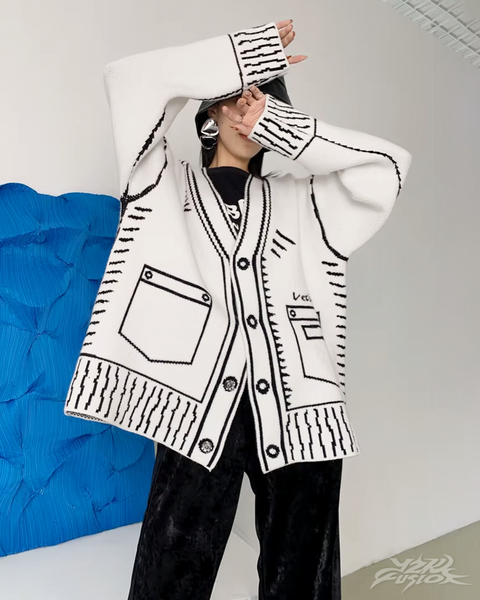 Womens Graphic Cardigan | Y2K Fusion