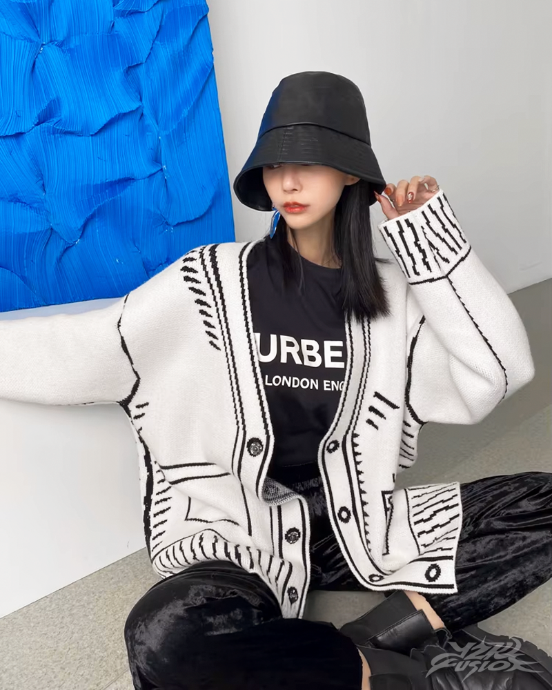 Womens Graphic Cardigan