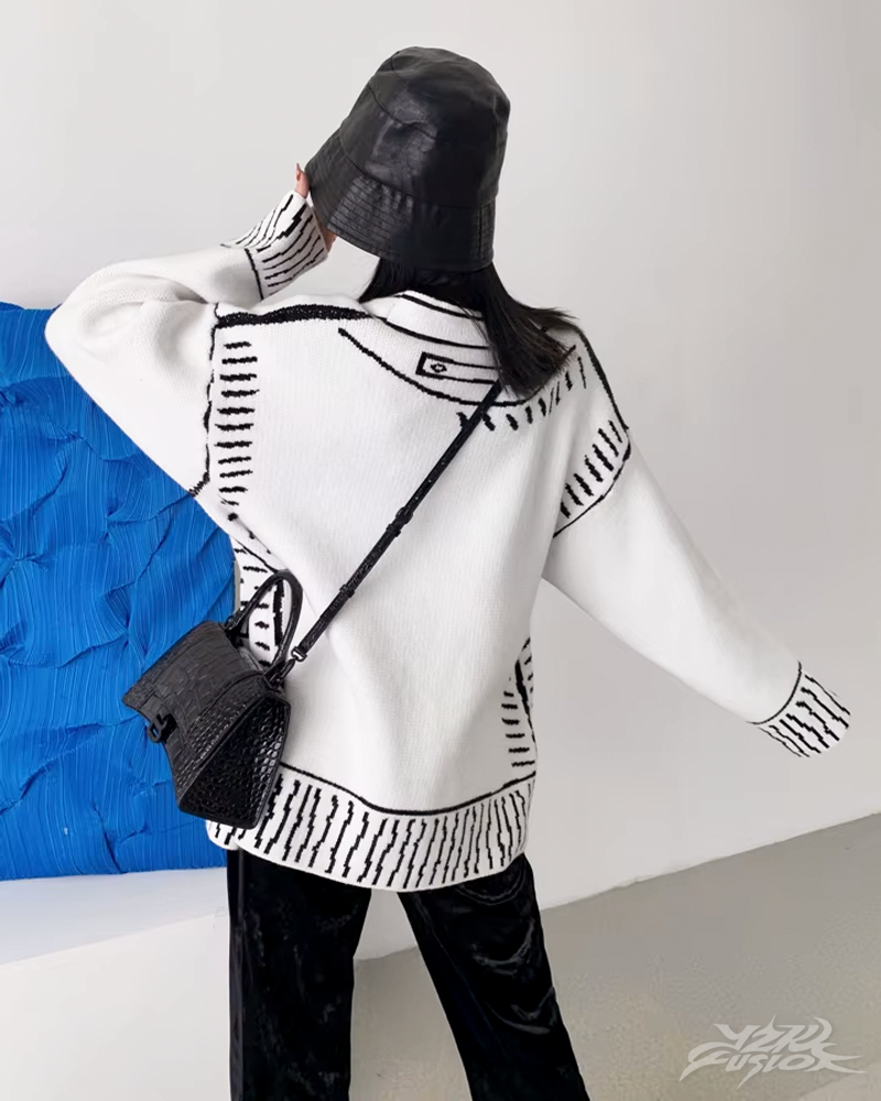 Womens Graphic Cardigan