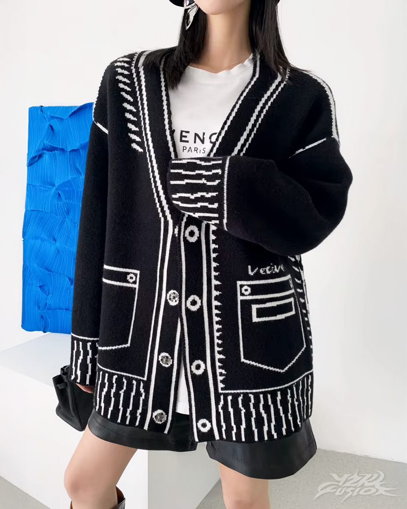 Womens Graphic Cardigan