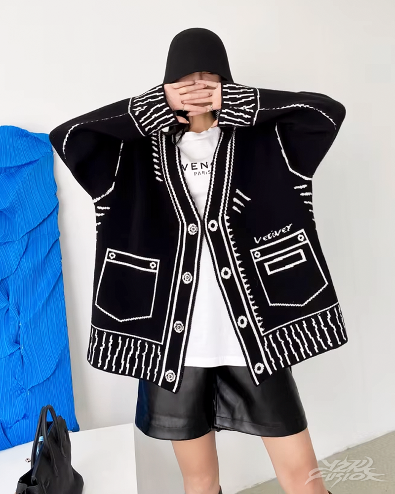 Womens Graphic Cardigan