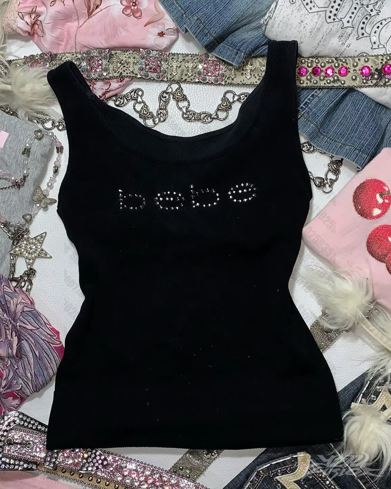 Y2K Bebe Strass Top