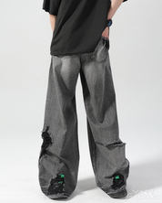 Y2K black ripped jeans