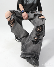 Y2K black ripped jeans